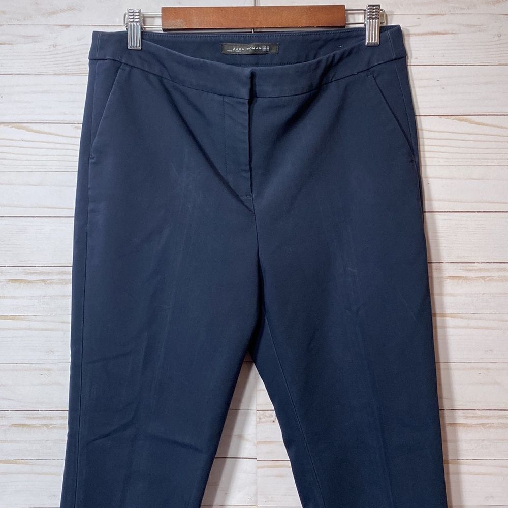Zara Basic Navy Blue Side Pockets Pants - Picture 2 of 14